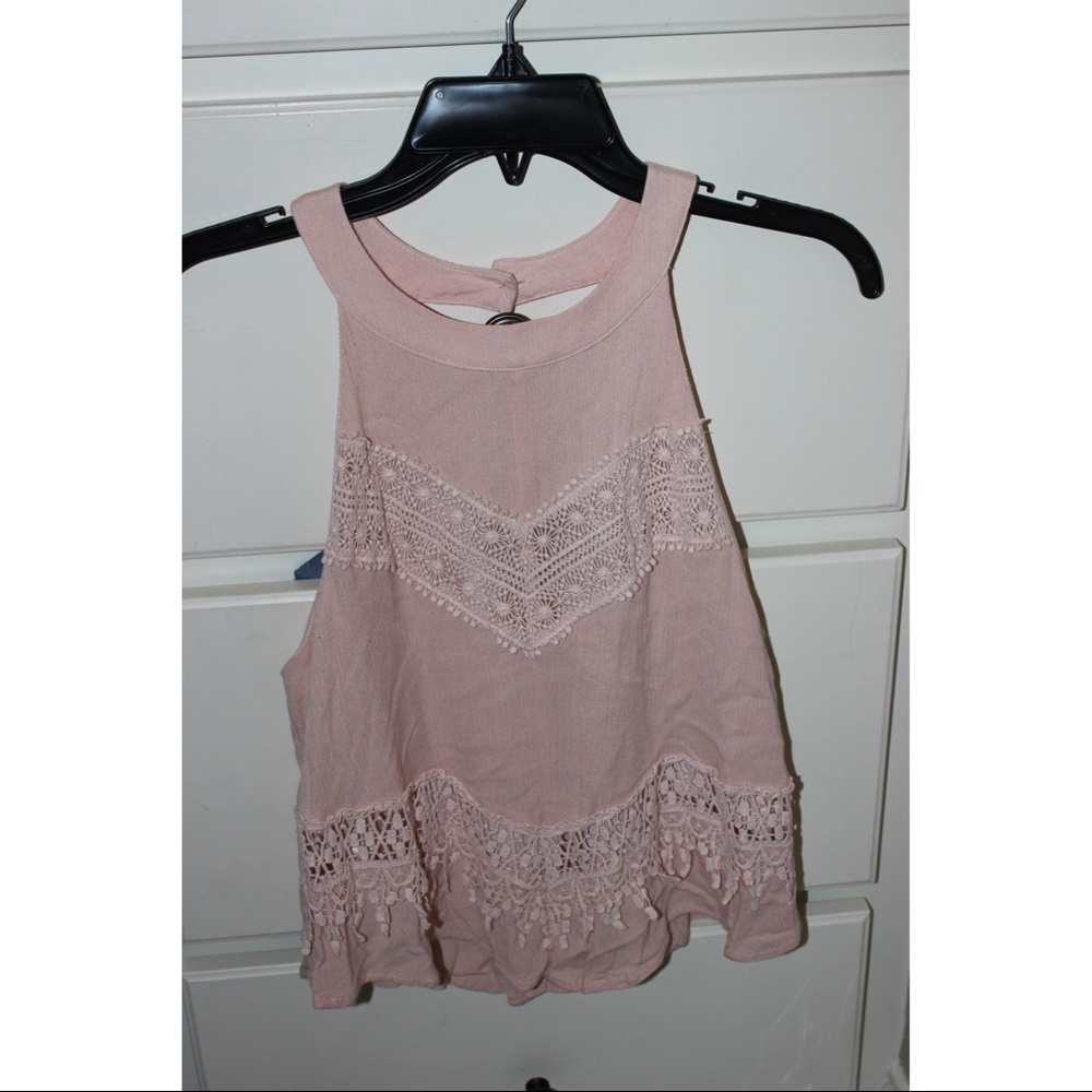 Pink Embroidered Tank